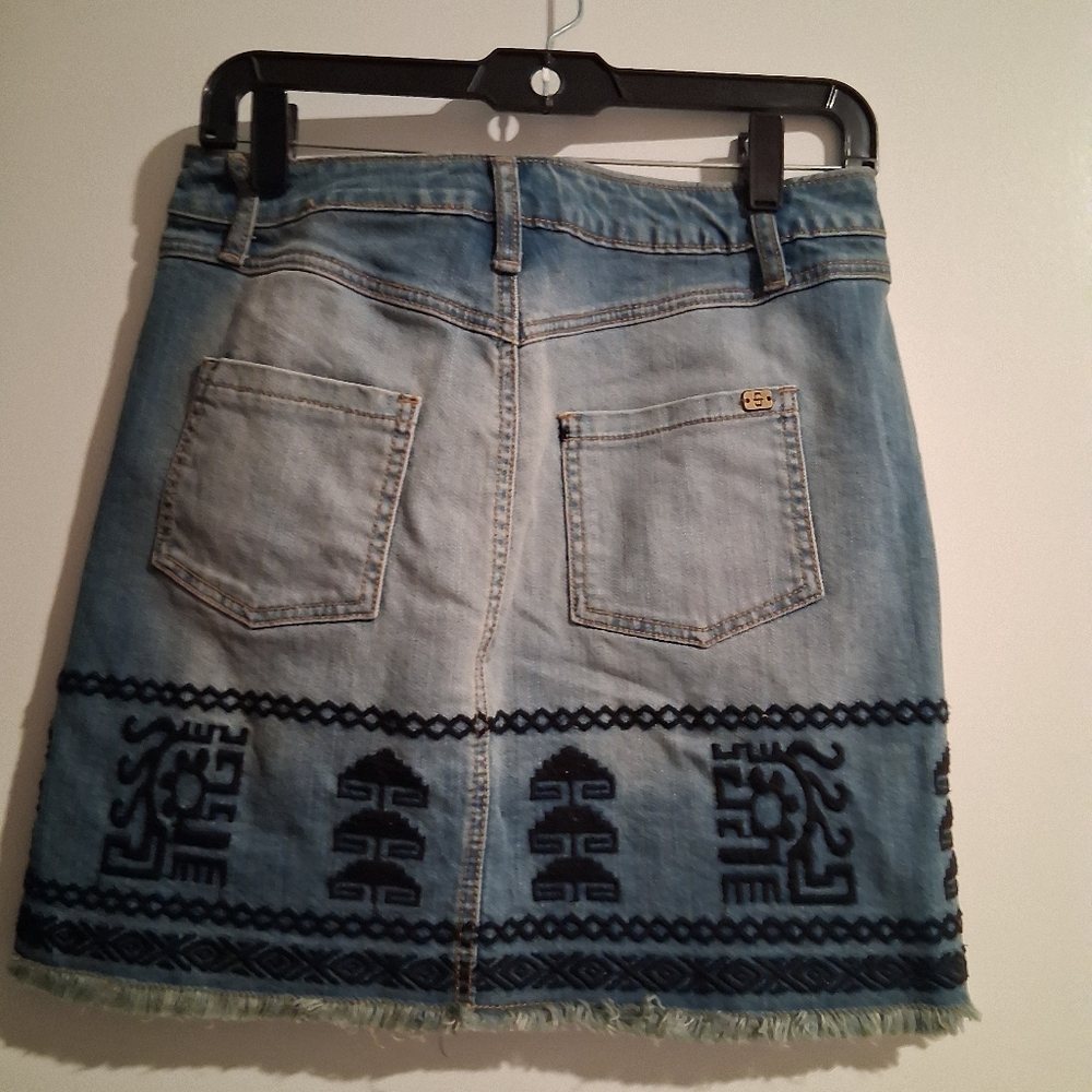 Stetson Denim Skirt with Black Pattern - Picture 2 of 6